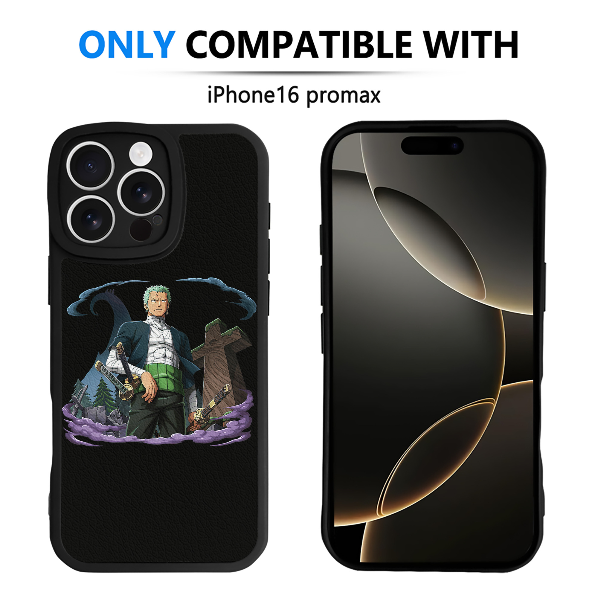 （画像用） ワンピース ロロノア・ゾロ ONE PIECE Roronoa Zoro 【iPhone 16シリーズ対応】シリコンスマホケース（レザー調） 材質：シリコン